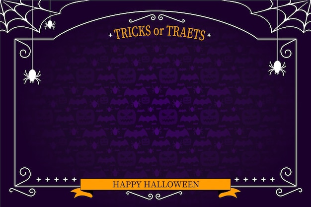 Gratis vector hand getekende platte halloween-achtergrond