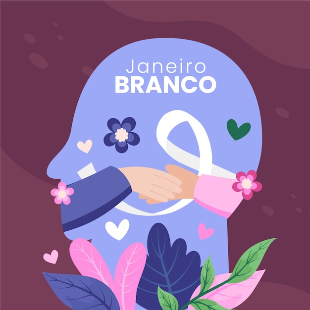 Hand getekende platte janeiro branco illustratie