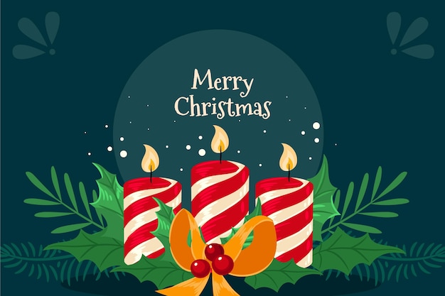 Gratis vector hand getekende platte kerst achtergrond