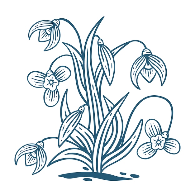 Gratis vector hand getekende platte ontwerp bloem illustratie