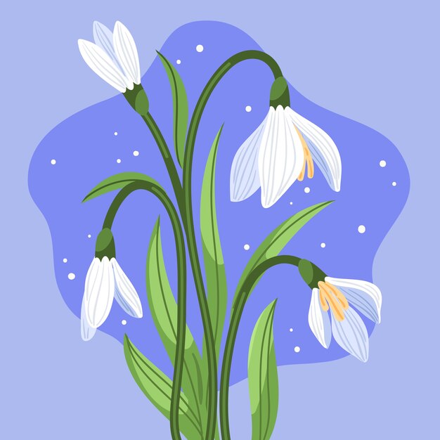 Hand getekende platte ontwerp bloem illustratie