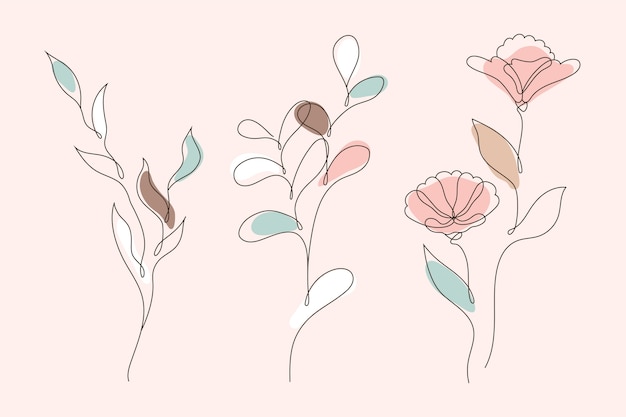 Gratis vector hand getekende platte ontwerp bloem illustratie