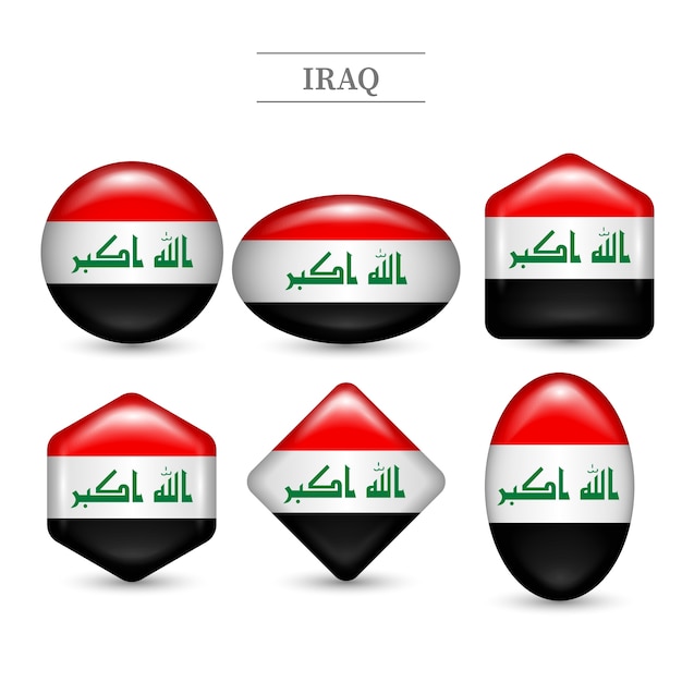 Hand getekende platte ontwerp irak nationale emblemen