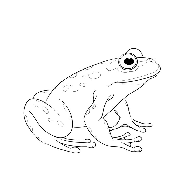 Gratis Vector hand getekende platte ontwerp kikker overzicht