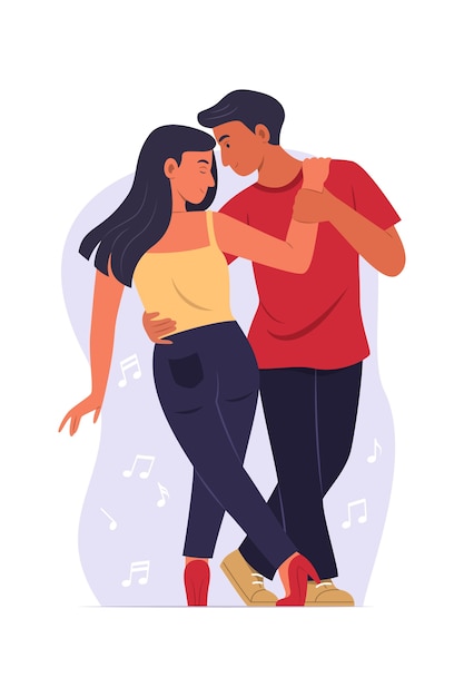 Gratis vector hand getekende platte ontwerp kizomba illustratie