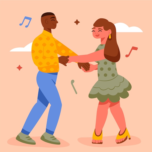 Gratis vector hand getekende platte ontwerp salsa illustratie