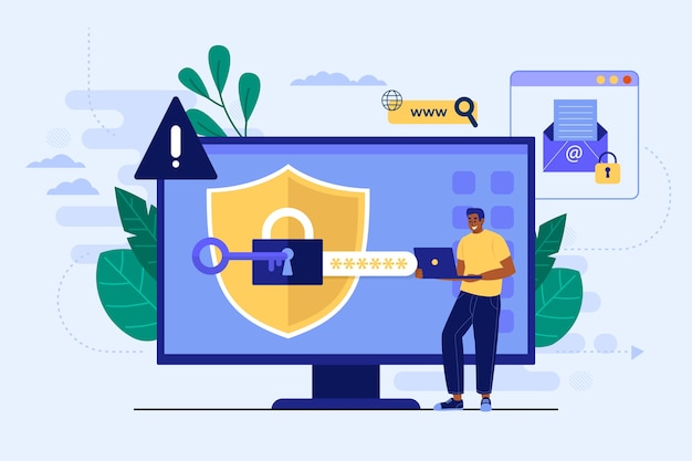 Hand getekende platte ontwerp ssl illustratie