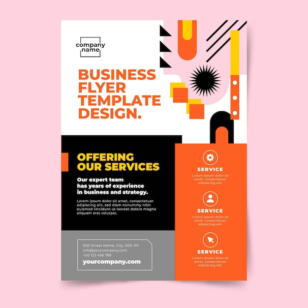 Gratis vector hand getekende platte ontwerp zakelijke flyer