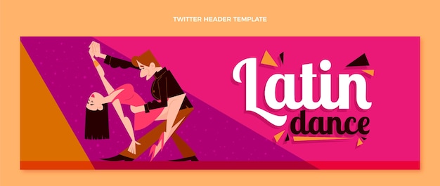 Hand getekende platte ontwerpsjabloon voor latin dance party