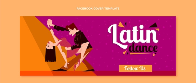 Gratis vector hand getekende platte ontwerpsjabloon voor latin dance party