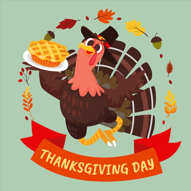 Gratis vector hand getekende platte thanksgiving illustratie