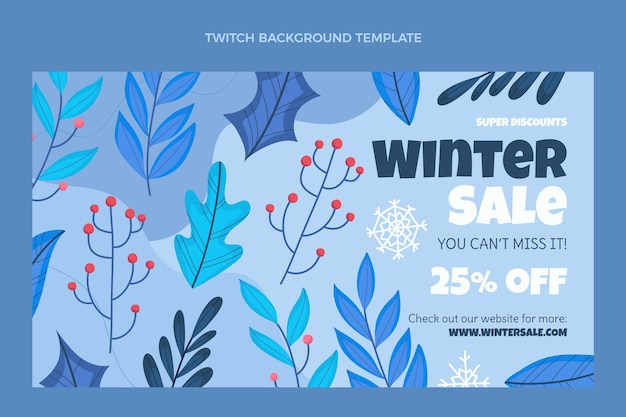 Gratis vector hand getekende platte winter twitch achtergrond