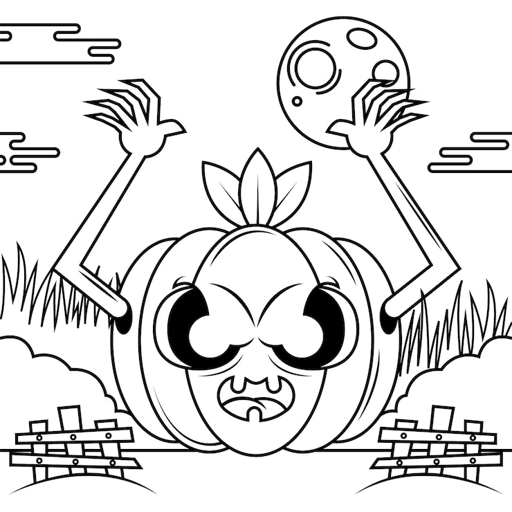 Gratis Vector hand getekende pompoen overzicht illustratie