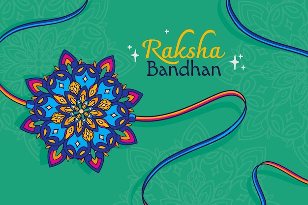 Hand getekende raksha bandhan achtergrond