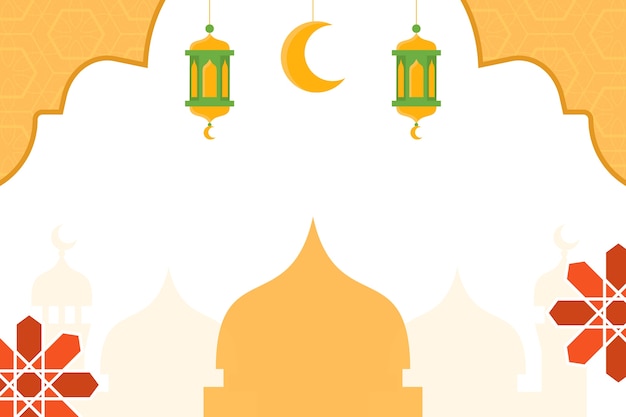 Gratis vector hand getekende ramadan achtergrond