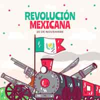 Gratis vector hand getekende revolutie mexicana illustratie