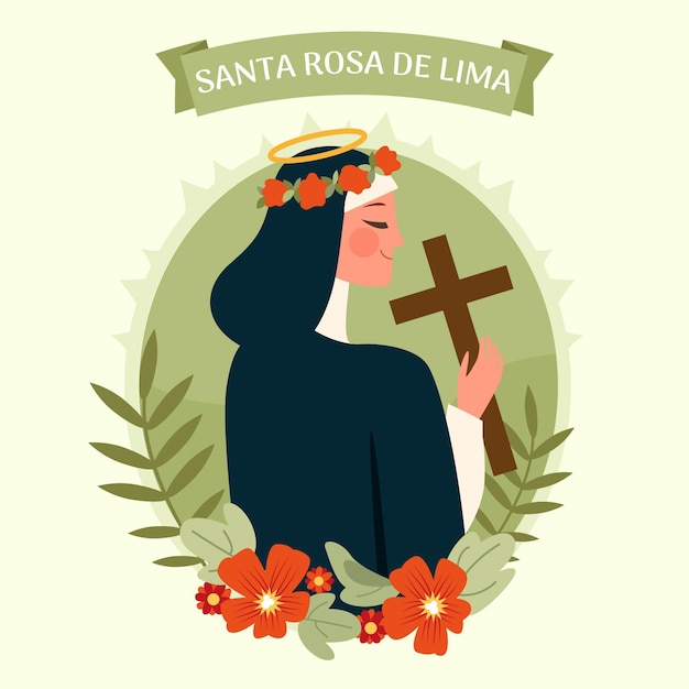 Gratis vector hand getekende santa rosa de lima illustratie