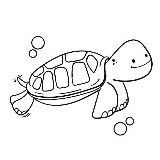 Hand getekende schildpad schets illustratie