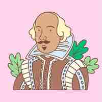 Gratis vector hand getekende shakespeare illustratie