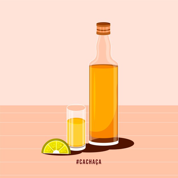 Hand getekende smakelijke cachaça illustratie