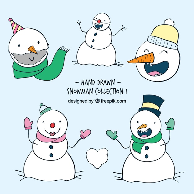 Hand getekende sneeuwpop collectie