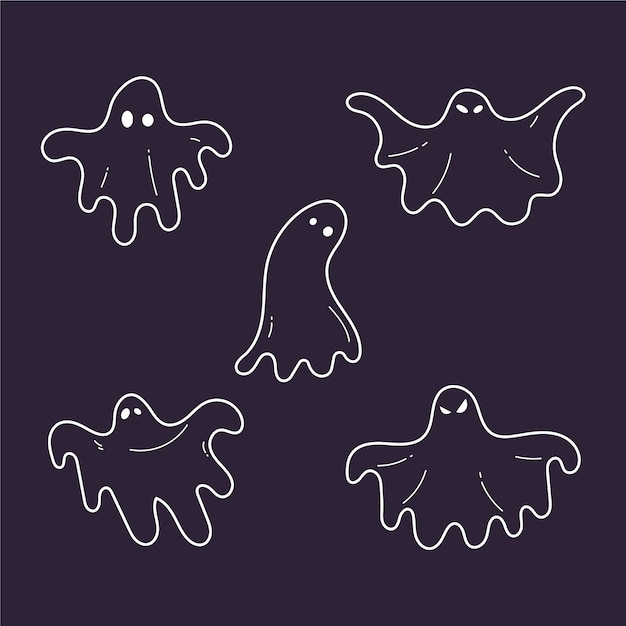 Gratis vector hand getekende spook schets illustratie