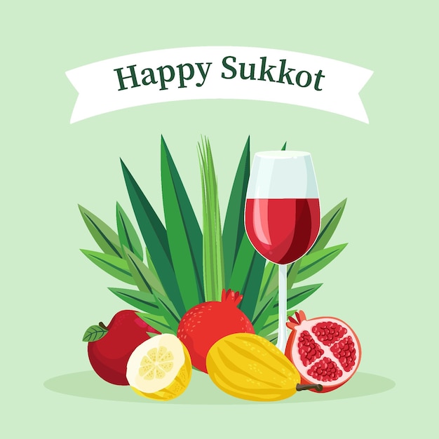 Hand getekende sukkot illustratie