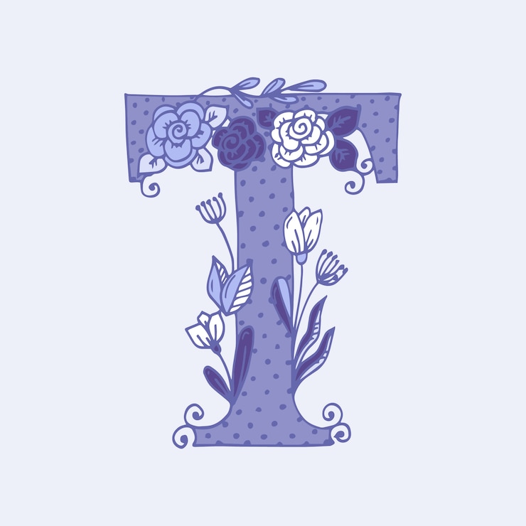 Gratis Vector hand getekende t-logo letter