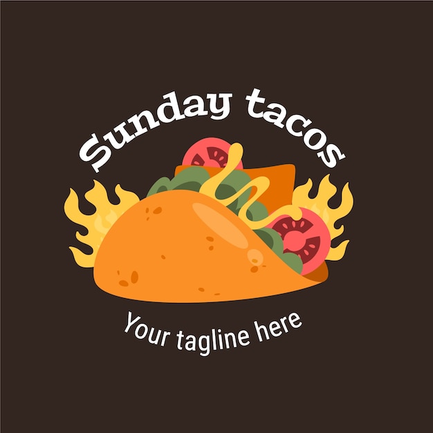 Gratis vector hand getekende taqueria logo sjabloon