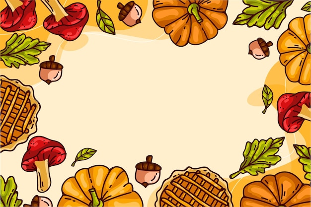 Gratis vector hand getekende thanksgiving achtergrond