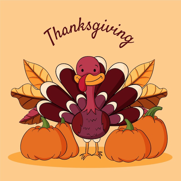 Hand getekende thanksgiving illustratie