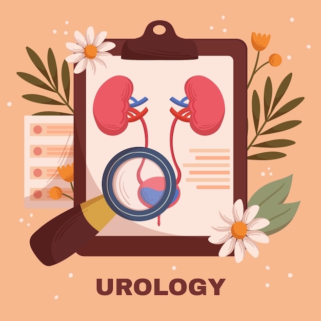 Gratis vector hand getekende urologie illustratie