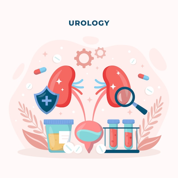 Gratis vector hand getekende urologie illustratie