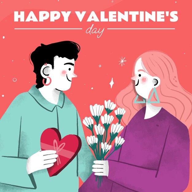 Hand getekende Valentijnsdag illustratie