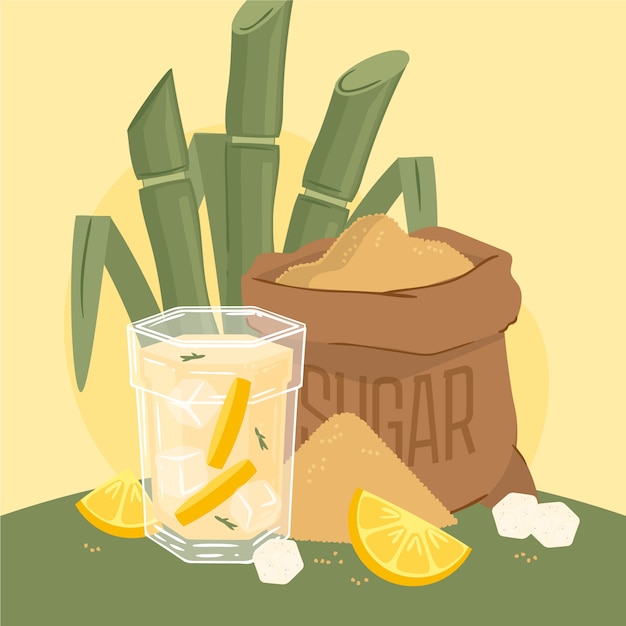 Gratis vector hand getekende verse cachaça illustratie