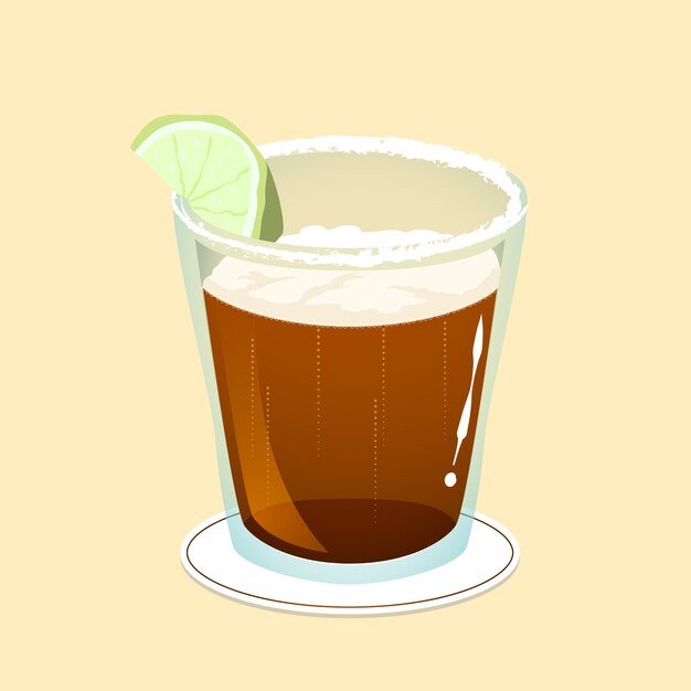 Hand getekende verse michelada illustratie