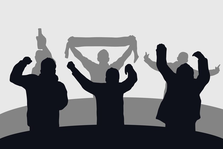 Gratis Vector hand getekende voetbalfans illustratie