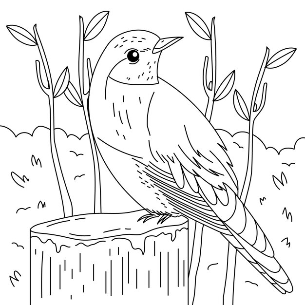 Hand getekende vogel schets illustratie