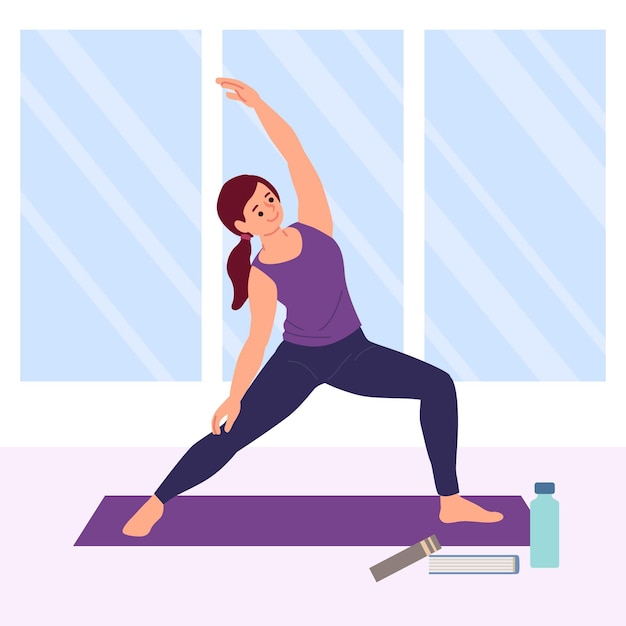 Gratis vector hand getekende vrouw doet yoga