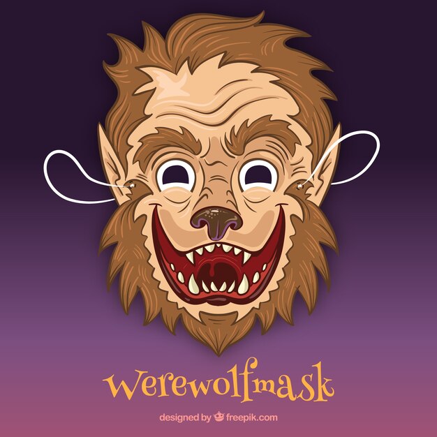 Hand getekende weerwolfmask