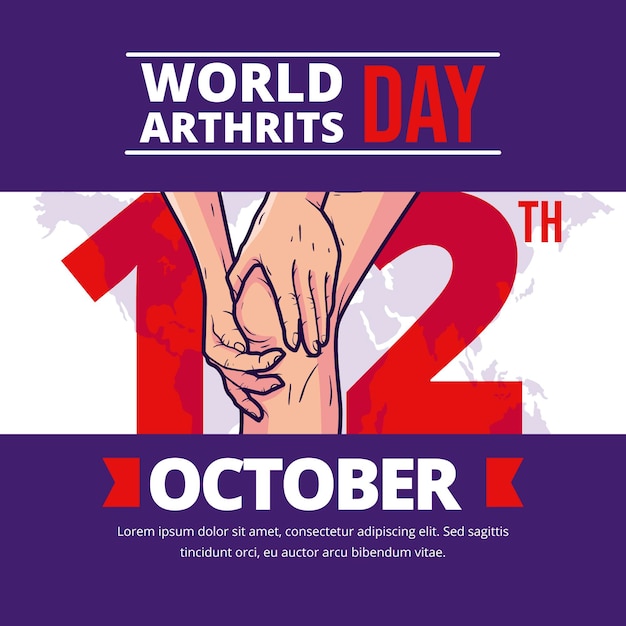 Hand getekende wereld artritis dag illustratie