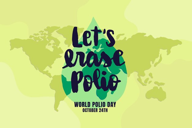 Hand getekende wereld polio dag achtergrond