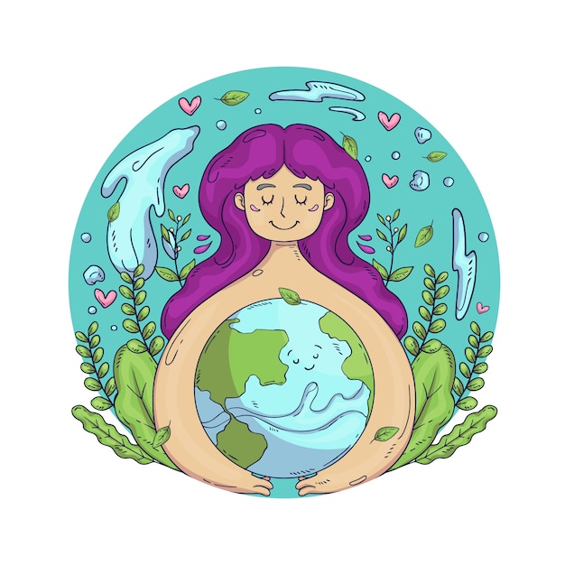 Gratis vector hand getekende wereld water dag illustratie