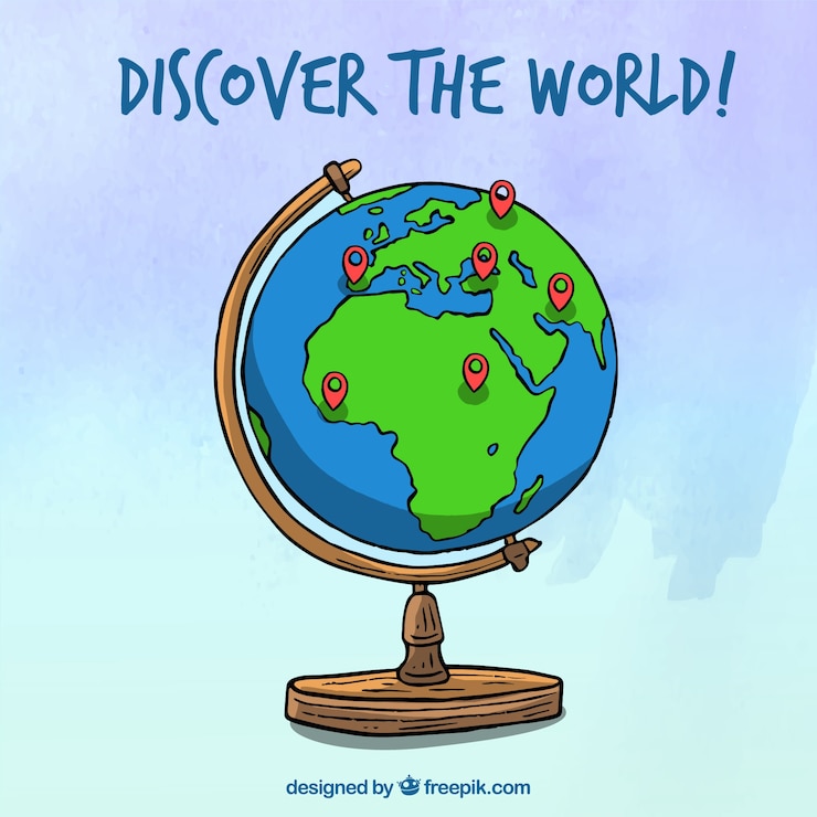 Gratis Vector hand getekende wereldbol achtergrond