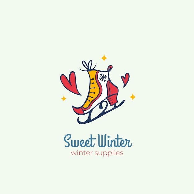 Gratis vector hand getekende winter logo sjabloon