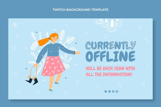 Gratis vector hand getekende winter twitch achtergrond