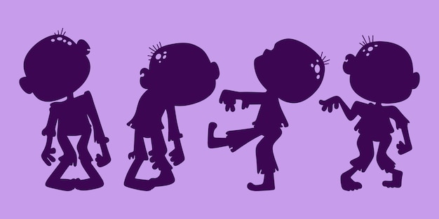 Hand getekende zombie silhouet illustratie