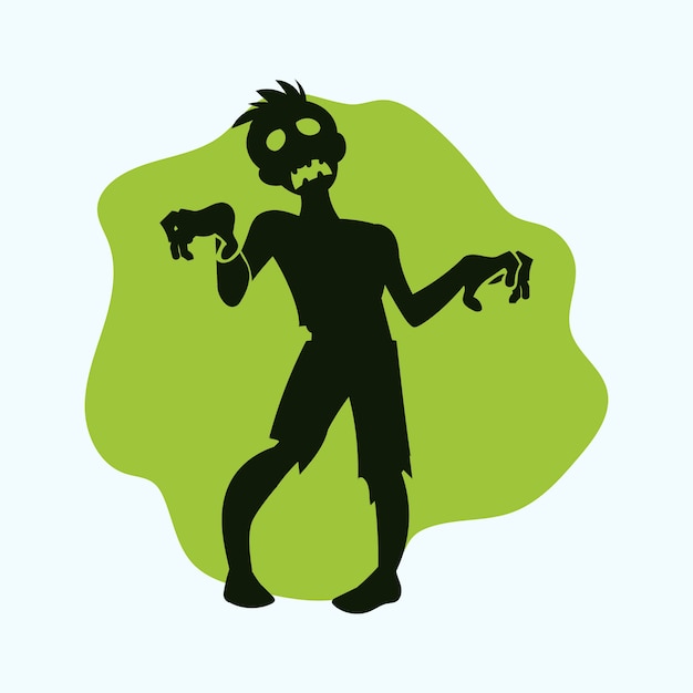 Hand getekende zombie silhouet illustratie
