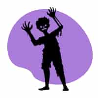 Gratis vector hand getekende zombie silhouet illustratie