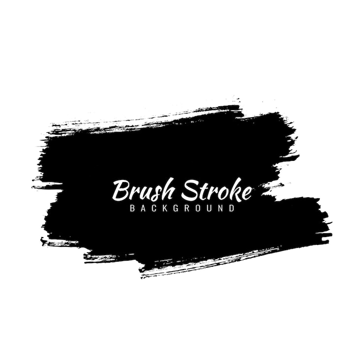 Gratis Vector hand getekende zwarte aquarel penseelstreek ontwerp vector